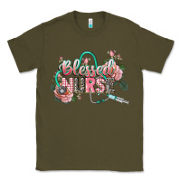 Army Green blessed nurse Classic Tee - CowGirlArtShop