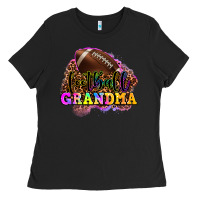 Black football grandma Ladies Tee - OliviaCreatesArt