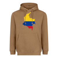 Toasted Coconut colombia Flag Map Drawing Line Art Heavyweight Hoodie - linhVisuals