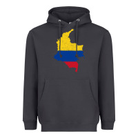 Smoke colombia Flag Map Drawing Line Art Heavyweight Hoodie - linhVisuals