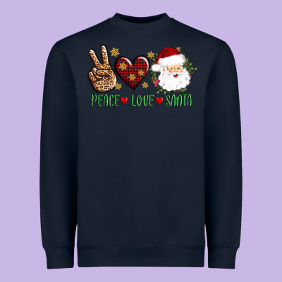 Peace Love Santa Heavyweight Sweatshirt Designed By Adodesignshop