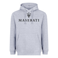 Heather Grey simple white trident symbol essential Heavyweight Hoodie - linhVisuals