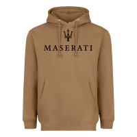 Toasted Coconut simple white trident symbol essential Heavyweight Hoodie - linhVisuals