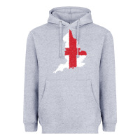 Heather Grey england Flag Map Drawing Line Art Heavyweight Hoodie - linhVisuals