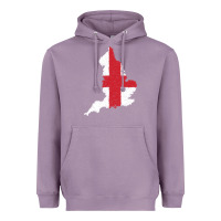 Lavender england Flag Map Drawing Line Art Heavyweight Hoodie - linhVisuals