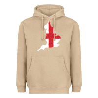 Mushroom england Flag Map Drawing Line Art Heavyweight Hoodie - linhVisuals