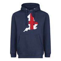Navy england Flag Map Drawing Line Art Heavyweight Hoodie - linhVisuals