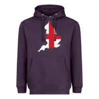 Plum england Flag Map Drawing Line Art Heavyweight Hoodie - linhVisuals