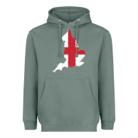 Sage england Flag Map Drawing Line Art Heavyweight Hoodie - linhVisuals