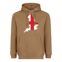 Toasted Coconut england Flag Map Drawing Line Art Heavyweight Hoodie - linhVisuals
