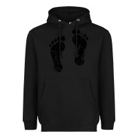 Black 70's footprints   footprint Heavyweight Hoodie - linhVisuals