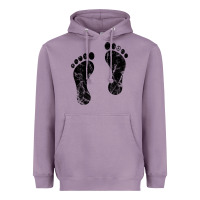 Lavender 70's footprints   footprint Heavyweight Hoodie - linhVisuals
