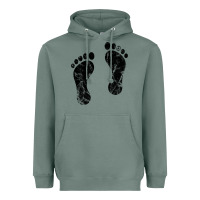 Sage 70's footprints   footprint Heavyweight Hoodie - linhVisuals