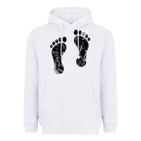 White 70's footprints   footprint Heavyweight Hoodie - linhVisuals