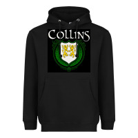 Black collins family irish coat of arms Heavyweight Hoodie - linhVisuals