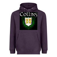 Plum collins family irish coat of arms Heavyweight Hoodie - linhVisuals