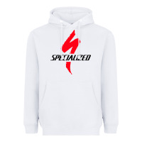 White Specialized Bikes Bicycle Heavyweight Hoodie - linhVisuals