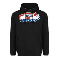 Black usa hockey Heavyweight Hoodie - linhVisuals