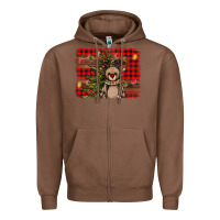 Chestnut reindeer trees background Zipper Hoodie - AdoDesignShop