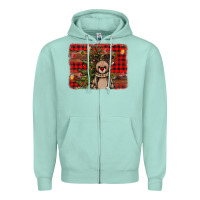 Seafoam reindeer trees background Zipper Hoodie - AdoDesignShop
