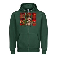 Sports Green reindeer trees background Zipper Hoodie - AdoDesignShop