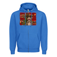 True Royal reindeer trees background Zipper Hoodie - AdoDesignShop