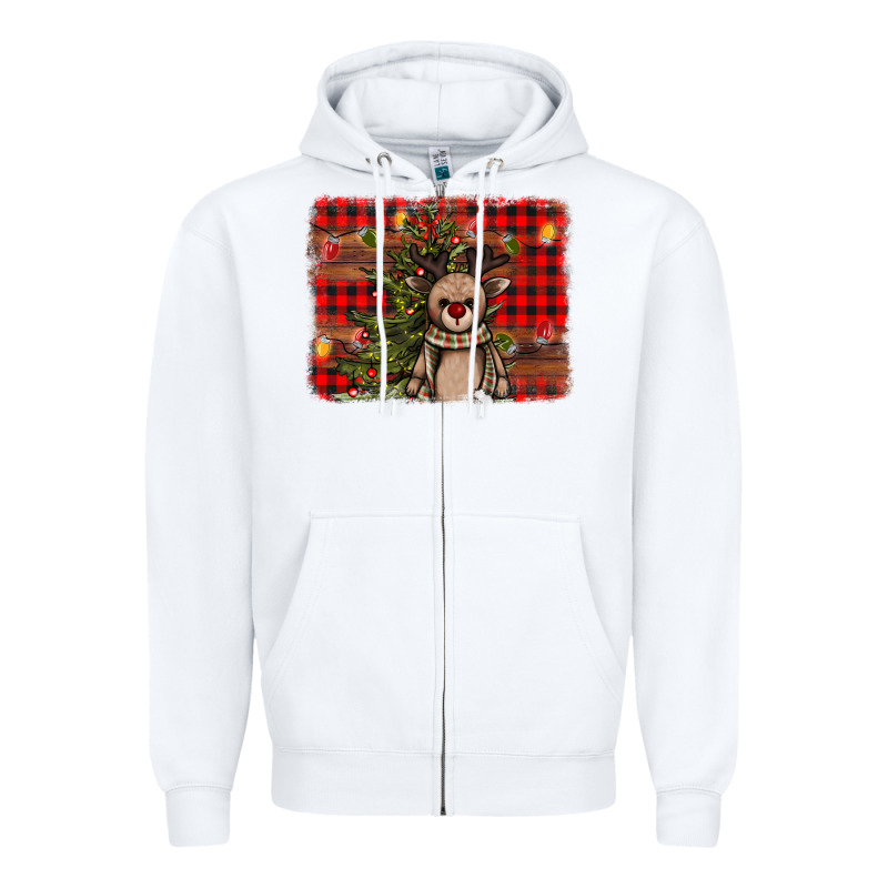 Reindeer Trees Background Zipper Hoodie by AdoDesignShop | Teevron