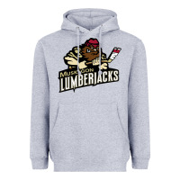Heather Grey muskegon lumberjacks dc143c Heavyweight Hoodie - linhVisuals