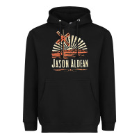 Black Jason Aldean Heavyweight Hoodie - linhVisuals
