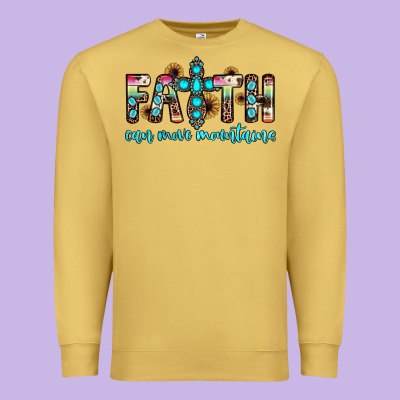 Faith Can Move Mountains Premium Sweatshirt Designed By Jahusdesignshop