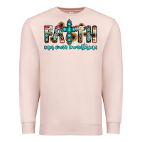 Pale Pink faith can move mountains Premium Sweatshirt - JahusDesignShop
