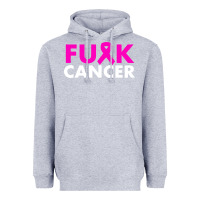 Heather Grey fck cancer Heavyweight Hoodie - linhVisuals