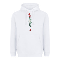 White Maldives Map Flag Drawing Line Art Heavyweight Hoodie - linhVisuals