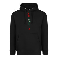 Black Maldives Map Flag Drawing Line Art Heavyweight Hoodie - linhVisuals