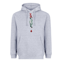 Heather Grey Maldives Map Flag Drawing Line Art Heavyweight Hoodie - linhVisuals