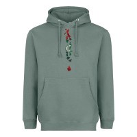 Sage Maldives Map Flag Drawing Line Art Heavyweight Hoodie - linhVisuals