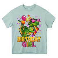 1st Birthday Girl T Rex Pink Heavy Core Tee | Teevron