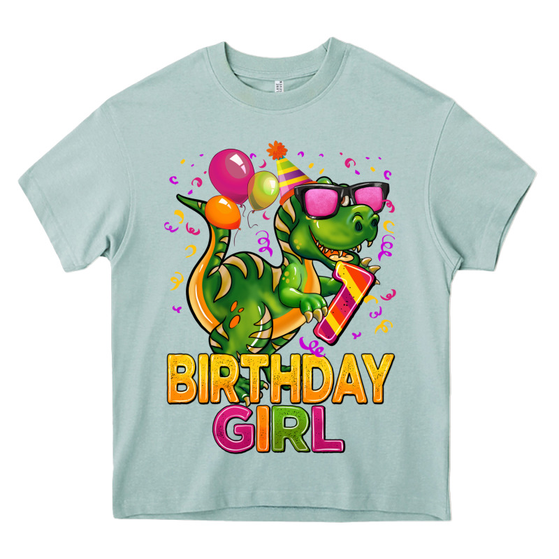 1st Birthday Girl T Rex Pink Heavy Core Tee by CowGirlArtShop | Teevron