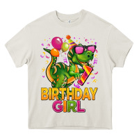 Cream 1st birthday girl t rex pink Heavy Core Tee - CowGirlArtShop