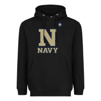 Black navy midshipmen Heavyweight Hoodie - linhVisuals