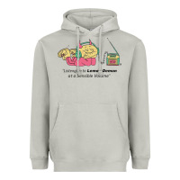 Moon Dust listening to lemon demon Heavyweight Hoodie - linhVisuals
