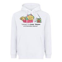 White listening to lemon demon Heavyweight Hoodie - linhVisuals