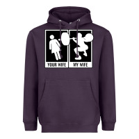 Plum your wife my wife weightlifting Heavyweight Hoodie - linhVisuals