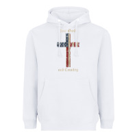 White for god and country cross american flag faith us patriotic tank top Heavyweight Hoodie - linhVisuals