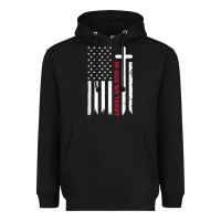 In God We Trust With Patriotic Vintage American Flag T Shirt Heavyweight Hoodie | Teevron