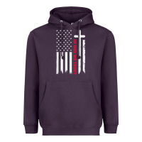 Plum in god we trust with patriotic vintage american flag t shirt Heavyweight Hoodie - linhVisuals