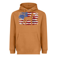 Meerkat great dane vintage american flag t shirt Heavyweight Hoodie - linhVisuals