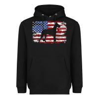 Black great dane vintage american flag t shirt Heavyweight Hoodie - linhVisuals