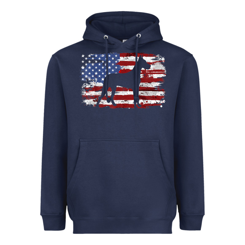 Great Dane Vintage American Flag T Shirt Heavyweight Hoodie by linhVisuals | Teevron