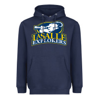 Navy la salle Heavyweight Hoodie - linhVisuals
